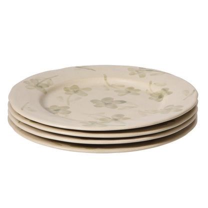 Bloomhouse - 2 Time Oprah's Favorite Things - Made in Portugal Hand Painted 10.8 Inch Dinner Plates Set of 4 - Porto Petals Floral Dish Set - Green Orchid