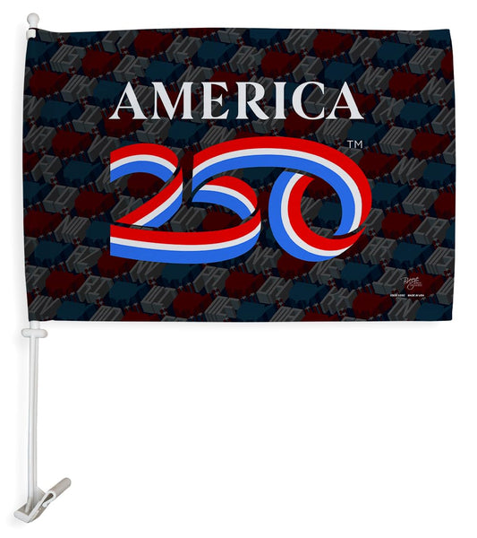 America 250 Years Flag For Car Pole Kit Textile Clip Stand Official Licensed Independence Day Bandera Para Carros Poster United States Sign For Cars Window Decor USA 250th Anniversary Merchandise