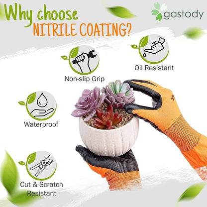 Gastody™ Long Gardening Gloves Women and Men M - Long Sleeve Garden Gloves Multipurpose Heavy Duty Outdoor and Indoor - Long Cuff Garden Gloves - Thorn Resistant Protective Work Rose Pruning Gloves