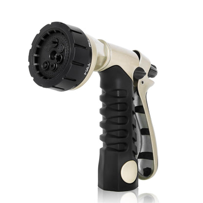 RESTMO Garden Hose Nozzle, Heavy Duty Metal Water Hose Nozzle, Hose Sprayer Nozzle with 7 Adjustable Spray Patterns, High Pressure Nozzle Watering Plants and Lawn, Pet Showering