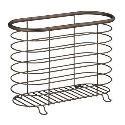 mDesign Newspaper and Magazine Rack for Bathroom, Office, Den - Bronze