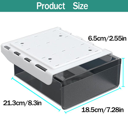 SVNNELP Under Desk Table Drawer Storage Organizer Slide Out, Attachable Hidden Self-Adhesive Under Desk Pencil Tray Drawer for Office/Classroom/Home (Clear Black/M)