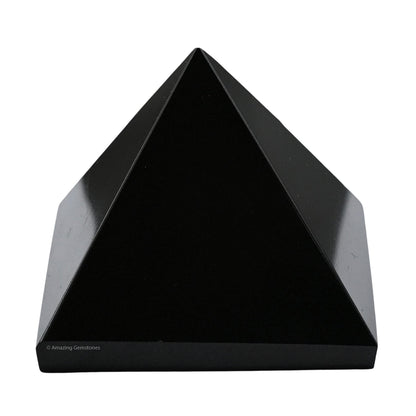 Amazing Gemstone Black Agate Pyramid Crystal Healing Stones - 2" Great Pyramid Figurine of Natural Stone Pyramid for Meditation, Reiki, Chakra Balancing and Crystal Pyramids Grid