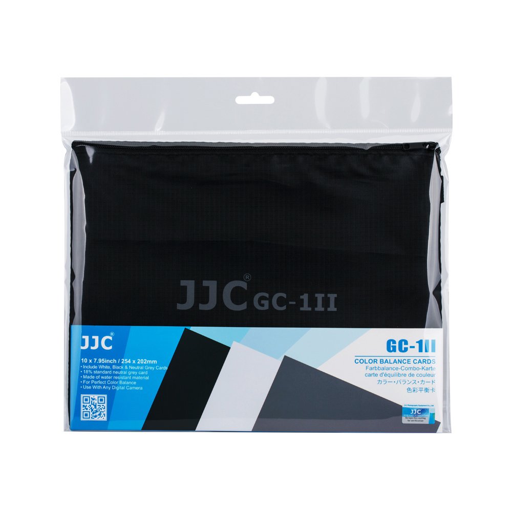 18% Neutral Grey Card JJC White Balance Card for DSLR Camera Video Film 10x8 PVC Exposure Photography Card Custom Calibration Camera Checker Card with Grey,White,Black Cards & a Storage Bag