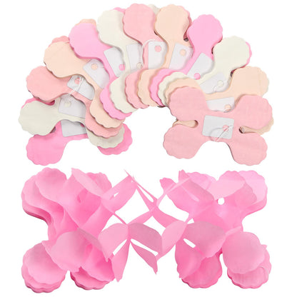 Pink-White Peach Party-Decorations Streamers Garland - 157Ft Four-Leaf Clover Hanging Banner,Wedding Girl Birthday Baby Bridal Shower Engagement Bachelorette Decor Hugtmr