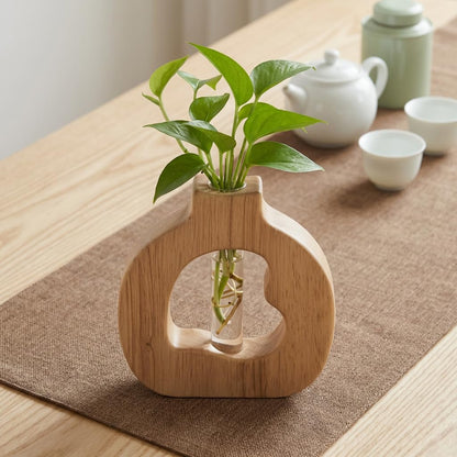 Plant Propagation Station Hanging Stand with Glass Vases for Plants Wall Hanging Wood Stand Indoor Levitating Plant Pot Air Holder Window Boxes for Decor Flowers Holder Test Tubes