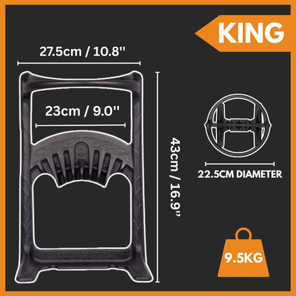 Kindling Cracker King XL Firewood Kindling Splitter – Extra-Large Cast Iron Wood Splitting Wedge, 9" Safety Ring, Extra Large 17" Height, No Axe Needed, Made in Australia