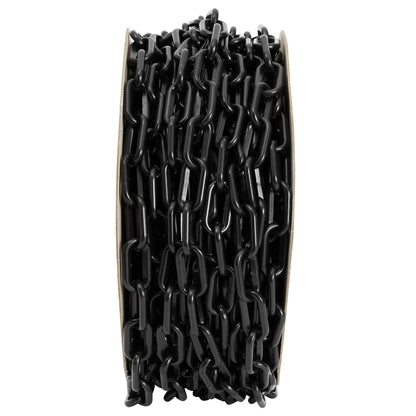 Stockroom Plus Plastic Chain - 100 ft, Black Plastic Chain Links - Safety Barrier for Fence, Driveway, Parking Lot & Gate