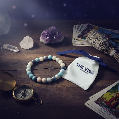 The Vida Handmade AAA+ Quality Crystal Stretch Elastic Bracelet - Nature Gemstone - Jewelry Gift - Holiday Gift - For Women & Men (Trolleite)