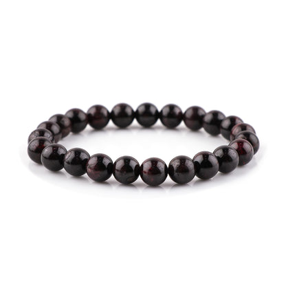 CRYSTALIS Red Garnet Bracelet for Boosting Love Drive-Confidence and Relationship - 8mm Beaded Bracelet for Women Men Unisex - Elastic Adjustable Size