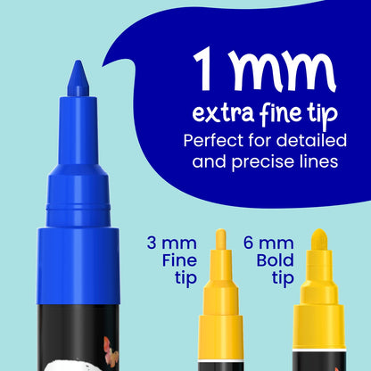 Extra Fine Tip Liquid Chalk Markers for Blackboard (30 Pack 1mm) Pastel + Neon Chalk Pens - Erasable Dry Erase Marker for Chalkboard, Blackboards, Window, Bistro, Car - Fine Tip Chalkboard Markers