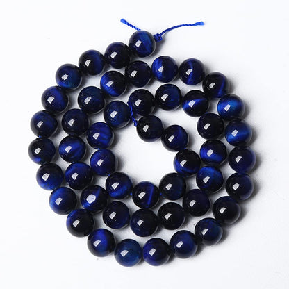 45PCS 8MM AAA Blue Tiger Eye Stone Beads Natural Gemstone Bead Crystal Healing Energy Jewelry Making DIY 15 inches (Blue Tiger Eye, 8MM)