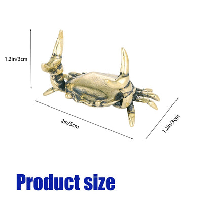 Qaoliffa Funny Crab Pen Holder, Bronze Weightlifting Crab Desk Pen Stand for Office Display Decoration