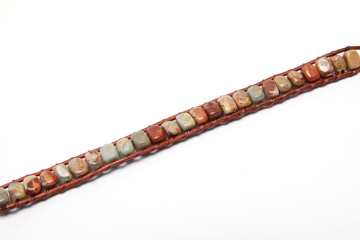 ZOSOJONA 7 Chakra Bracelet Bohemian Handmade Leather Wrap Healing Protection Natural Stone Yoga Beaded Bracelets Boho Friendship Jewelry (Gray Turquoise)