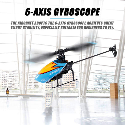 GoolRC C129 RC Helicopter for Adults, 4 Channel 2.4Ghz Remote Control Helicopter with 6-Axis Gyro, Aileronless RC Aircraft with Altitude Hold and 3 Batteries (Blue)