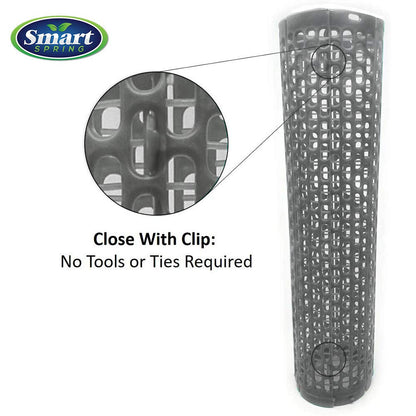 15" Tree Trunk Protectors, Stackable Spiral Tree Guards, Adjustable Width Bark Protection from Weed Eaters, Deer & Rodents, Tall Sapling & Vineyard Vine Protectors, Durable Plastic (12, Slate)