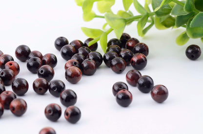 Natural Stone Beads 100pcs 8mm Red Tiger Eye Round Genuine Real Stone Beading Loose Gemstone Hole Size 1mm DIY Charm Smooth Beads for Bracelet Necklace Earrings Jewelry Making (Red Tiger Eye, 8mm)