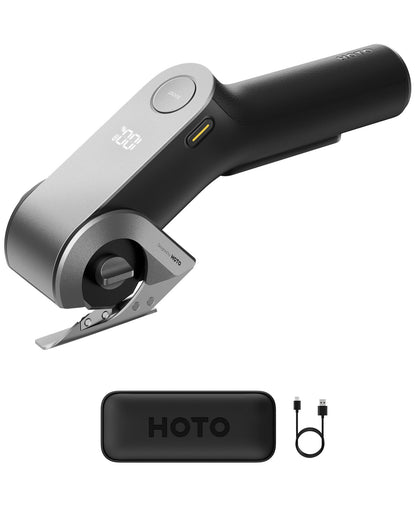 HOTO EdgeFlow Electric Cardboard Cutter, Dual-Mode Cordless Electric Scissors with Self-Sharpening Titanium Blade, LED Display & Tool-Free Blade Swap, for Cardboard, Fabric, Carpet, Leather DIY