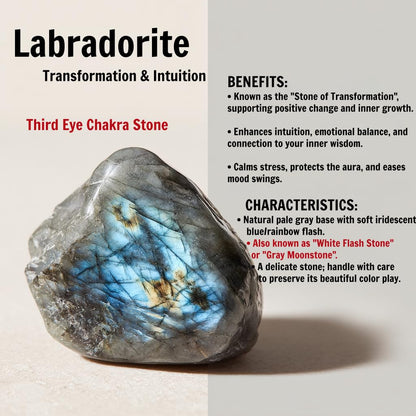 Loveliome 4 Pcs Natural Labradorite Love Heart Palm Stone Reiki Balancing Worry Stone(1 Inch)
