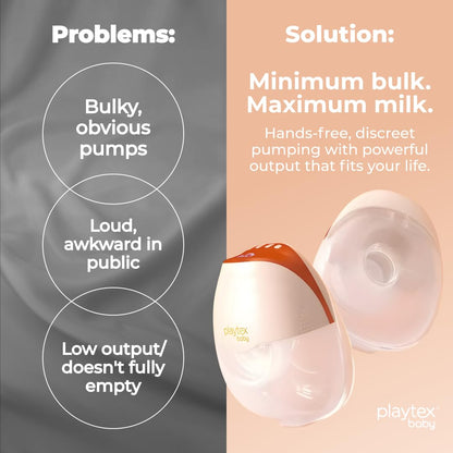 Playtex Baby Electric Breast Pump (H15 Wearable Model), Hands-Free in-Bra Pump, 3 Modes, 12 Levels, Quiet Operation, 180ml Capacity