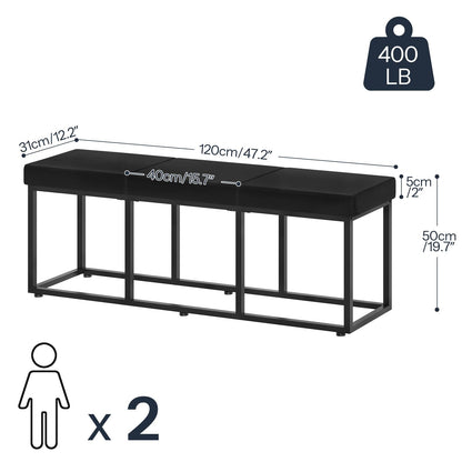 HOOBRO Dining Bench, Dining Room Bench with PU Leather Upholstered Seat, for Kitchen, Living Room, Hallway, Kitchen, Entryway, Bedroom, Black BB46CD01
