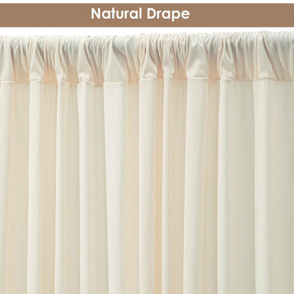 10x10ft Wrinkle Free Ivory Backdrop Curtain for Parties Soft Fabric Drapes Wedding Ivory Curtain Backdrop for Birthday Party Decorations Background for Photography 5x10ft,2 Panels