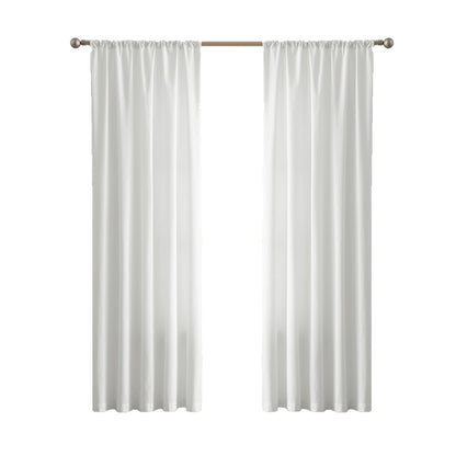 Brooklyn Loom Solid Cotton Percale White 50x84 Window Curtain Pair, Solid Color Themed, Oeko-TEX Certified Confidence
