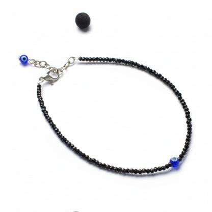 Authentic Black Obsidian Anklet Bracelet for Women - Lab Tested Natural Gemstone Bracelet - 2mm Micro Faceted Beads - Adjustable 7 to 9 Inch Healing Crystal Foot Jewelry for Grounding, Protection & Root Chakra Gift For Her