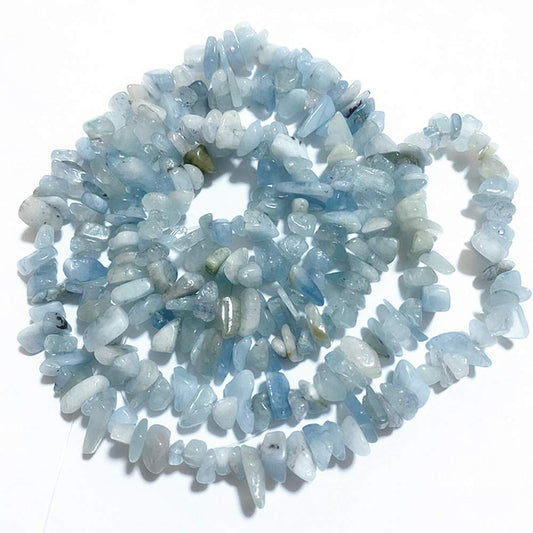 PLTbeads Gemstone Chips Natural Aquamarine 3-5mm Healing Crystals Waist Bracelets Necklace Kit Irregular Stone DIY Crafts Design Jewelry Making Approxi 32 inch