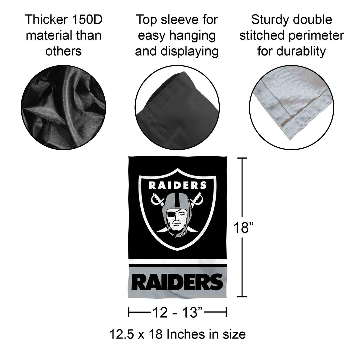 Las Vegas Raiders Double Sided Garden Flag