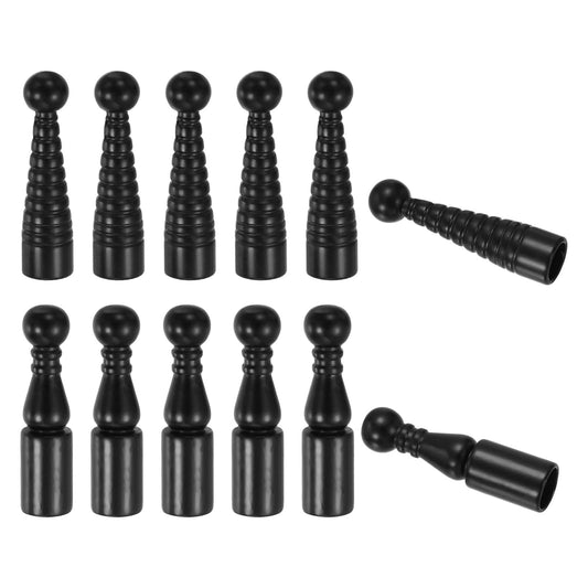 PATIKIL 12Pcs Bolo Tie Tips, 2 Style Vintage Bolo Tie Supplies Replacement Cord End Caps for Clothes Decor DIY Craft Jewelry Finding, 1"/0.94", Black