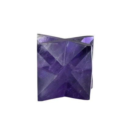 Amazing Gemstone Amethyst Merkaba Crystal - 1 Inches Metaphysical Merkaba Star for Meditation - Energetic Tetrahedron Crystal and Healing Stones for Spiritual Growth and Healing (20-25mm)