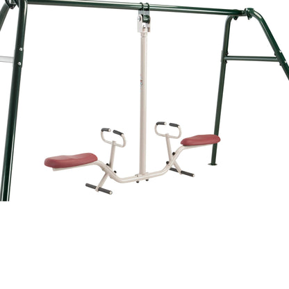 Gym Dandy Tilt-A-Swing Kids Swing Set | Spins 360 Degrees, Multi-Directional Rotation, Swing Set for Backyard, 300 LB Weight Capacity GD-6662, Black/Red/White, One Size