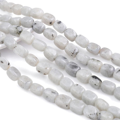 BEADIA Natural Spectrolite Cuboid Stone Loose Semi Gemstone Beads for Jewelry Making 8mmx12mm 38cm/Strand