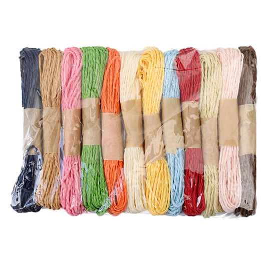 Healifty Colored Paper Rope 33Ft Twisted Craft String for DIY Wrapping Scrapbooking Floral Art Handmade Cards and Ribbon Bow Making