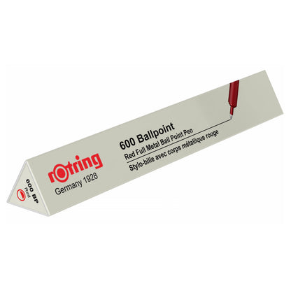 rOtring 600 Ballpoint Pen, Medium Point, Black Ink, Red Barrel, Refillable