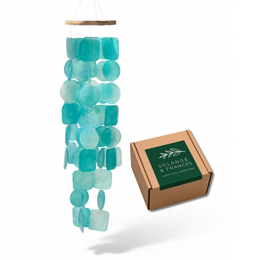Solange & Frances Wind Chimes for Outside. Capiz Shell Wind Chime Outdoor Decor. Unique House Decor and Birthday Gifts for Women. Ideal Gifts for Women Who Have Everything