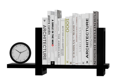 100% Solid Wood Adjustable Desktop Bookshelf, Retro Tabletop Bookshelf, Desk holder Shelf for Living Room, Home, Office, Perfect for Magazine, Books, Cookbooks, No Tools Required to Assemble (Black)