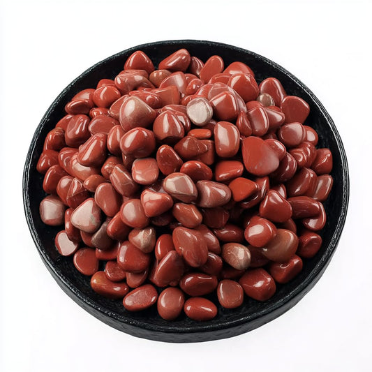 SigMntun Polished Red Jasper Crystal Chips Set, 0.4", 128 Pcs - Handpicked Tumbled Stones and Crystals Bulk for Healing, Reiki, Meditation, Witchcraft and Home Decor