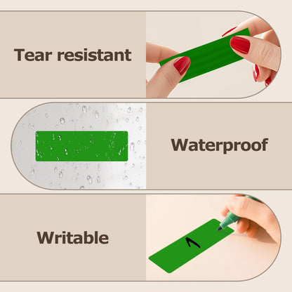 Meitaat 3 × 1 Inches Green Rectangle Color Coding Labels 1000 PCS, Self-Adhesive Writable Waterproof Vinyl Blank Sticker Roll for Office Home School Business