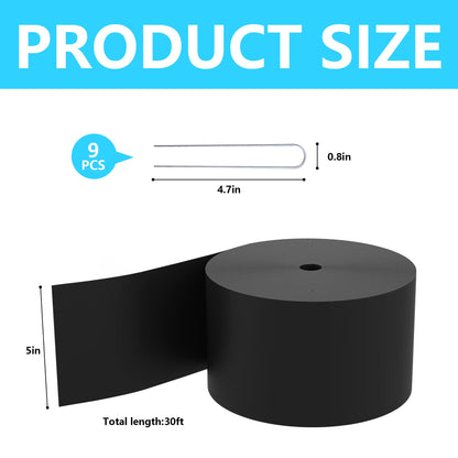 Watayo 30 FT Grass Barrier Landscape Edging Coil - 5 inch Depth Terrace Board Edging - Flexible Garden Bed Weed Barrier for Lawn Area Backyard Driveway Path Sidewalk