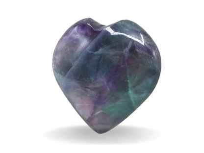 Amazing Gemstone Purple Fluorite Crystal Heart Palm Stone - Pocket Massage Worry Stone for Natural Body Chakra Balancing, Reiki Healing and Crystal Grid