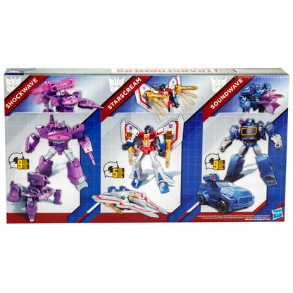 Transformers Decepticon Commander 3-Pack of 5-Inch Robot Action Figures for Boys and Girls, Starscream, Shockwave & Soundwave, Interactive Toys for Kids Ages 6 and Up (Amazon Exclusive)