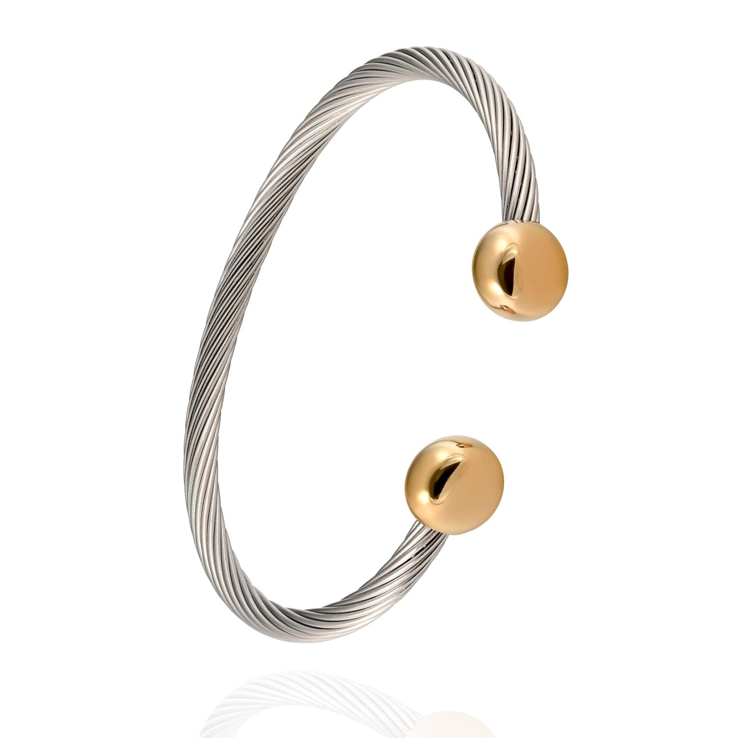 UtenoTureH Magnetic Bracelets for Women, 2-Tone Stainless Steel Magnetic Bracelet for Couples & Hea