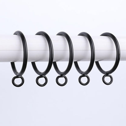 Black Curtain Rings Bulk 50Pack, 1.5 inch Inner Metal Drapery Rings with Eyelets, Diameter Drapery Rings Apply for Curtain Rods(Fits Up to 1 1/4-Inch Rod)