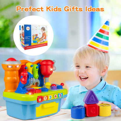 Woby Multifunctional Musical Learning Tool Workbench Toy Set for Kids with Shape Sorter Tools