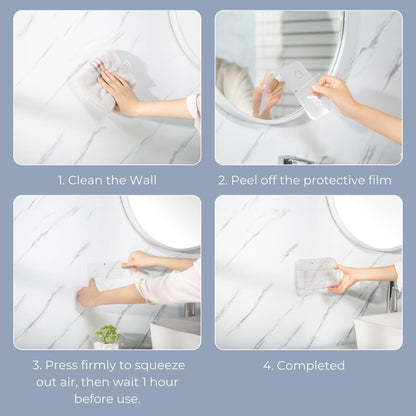 COLINCH No-Drill Wall Organizer Bin – Clear Removable Adhesive Storage Box with Drain Holes, PET Plastic, Ideal for Small Items in Kitchen, Bathroom, Cabinet Door – Sandra Series