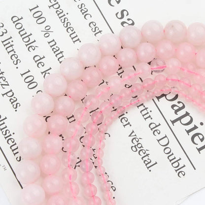About 60pcs 6mm Natural Stone Beads Rose Quartz Beads Crystal Gemstone for Jewelry Making, DIY Bracelet Necklace