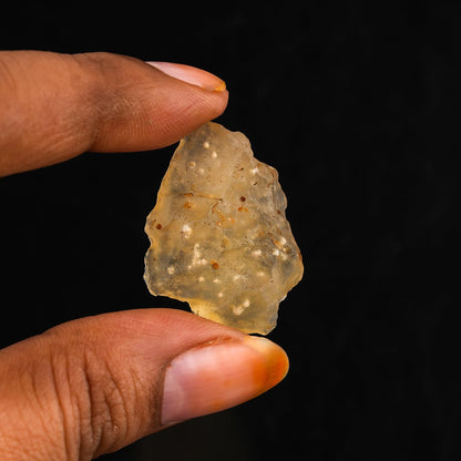 CRYSTALINES (3pcs Natural Raw Libyan Desert Glass Tektite Stone, Genuine Libyan Gold Tektite Rough Stone, Wicca & Reiki Healing Crystals, Meteorite Gems Collector Specimen