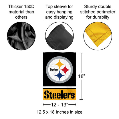 Pittsburgh Steelers Double Sided Garden Flag